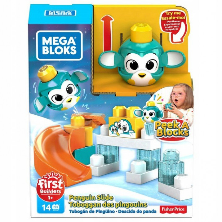 Mega-Bloks-A-kuku-Zjezdzalnia-pingwin-GKX68-14szt