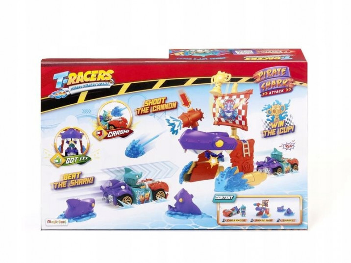 T-RACERS-PIRATE-SHARK-ZESTAW-AUTKO-FIGURKA-Material-Guma-Karton-Plastik