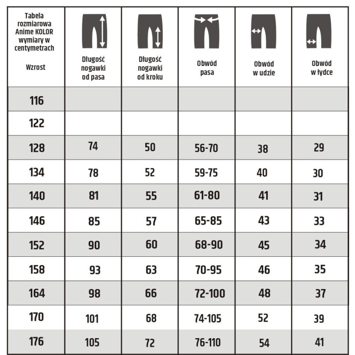 Tabela-rozmiarowa-spodnie-Anime-KOLOR